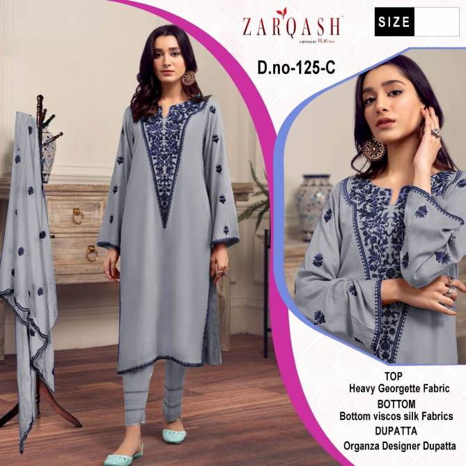 Zarqash Z 125 Readymade Designer Pakistani Suit Collection
